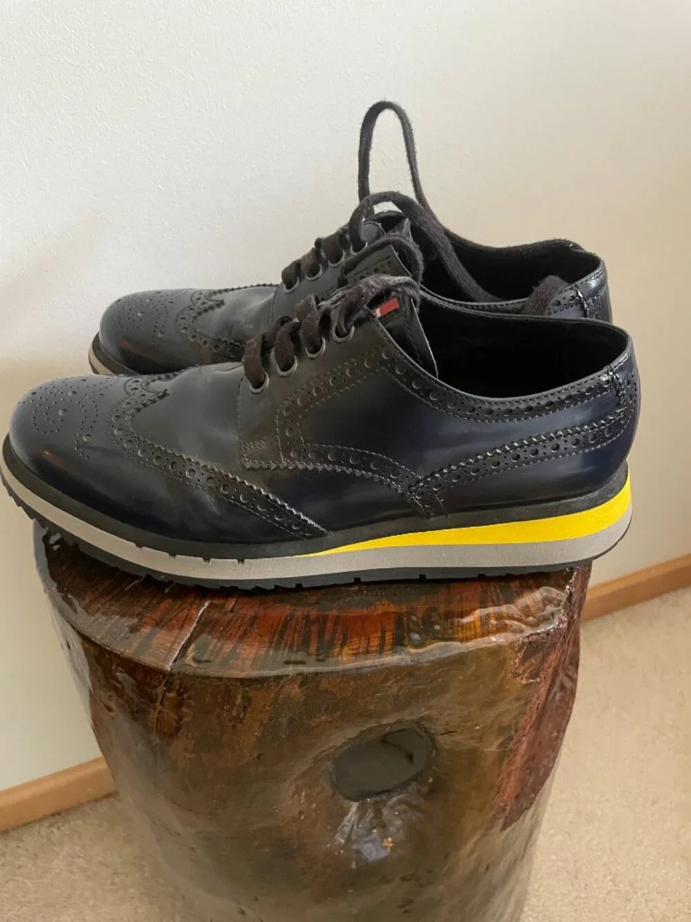 Men's Navy Blue Prada Derby Shoes